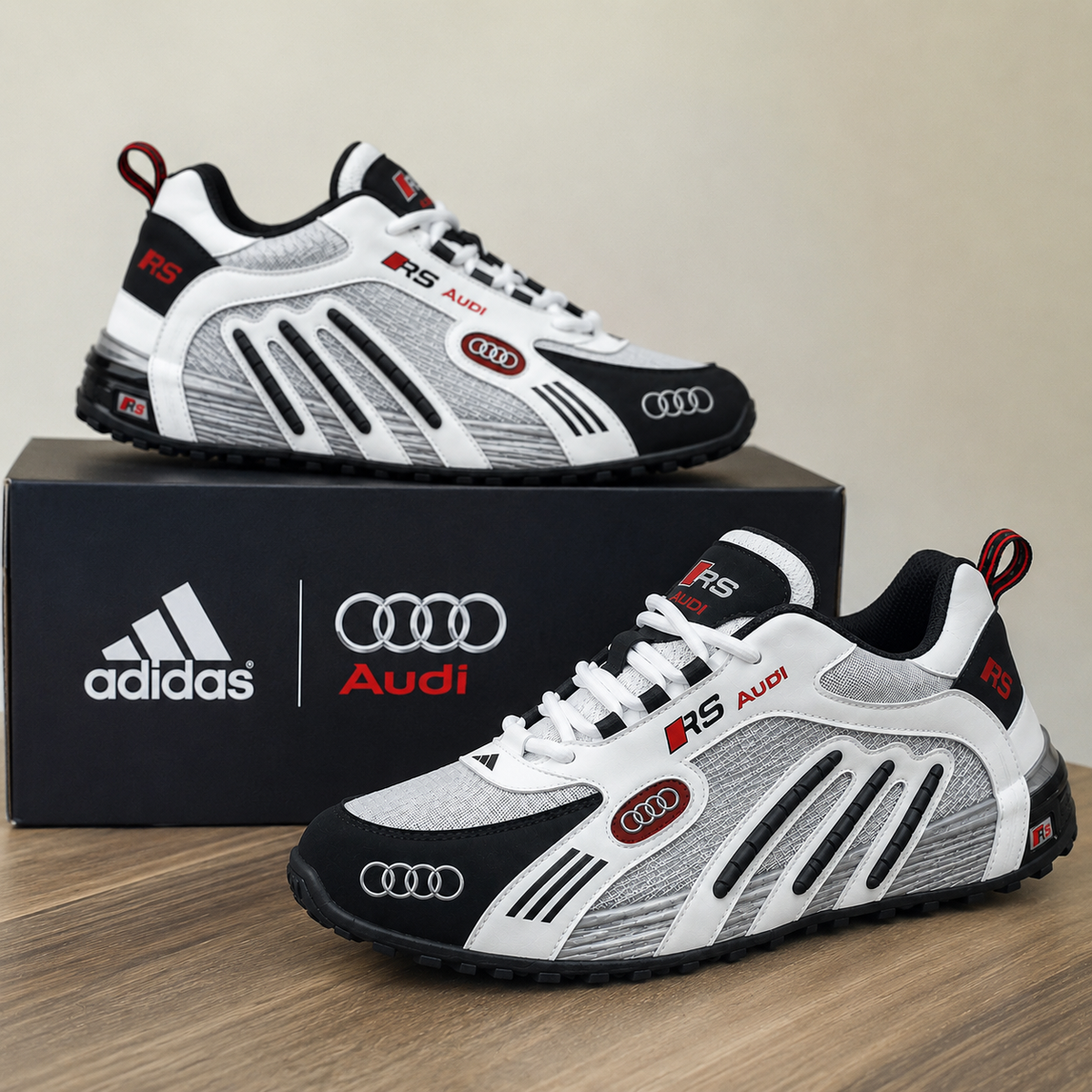 RS Performance Runner – Men’s Sport Sneakers | White, Black & Red