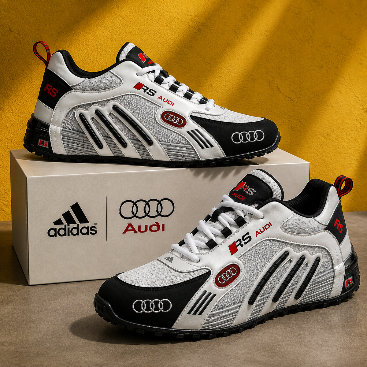 RS Performance Runner – Men’s Sport Sneakers | White, Black & Red