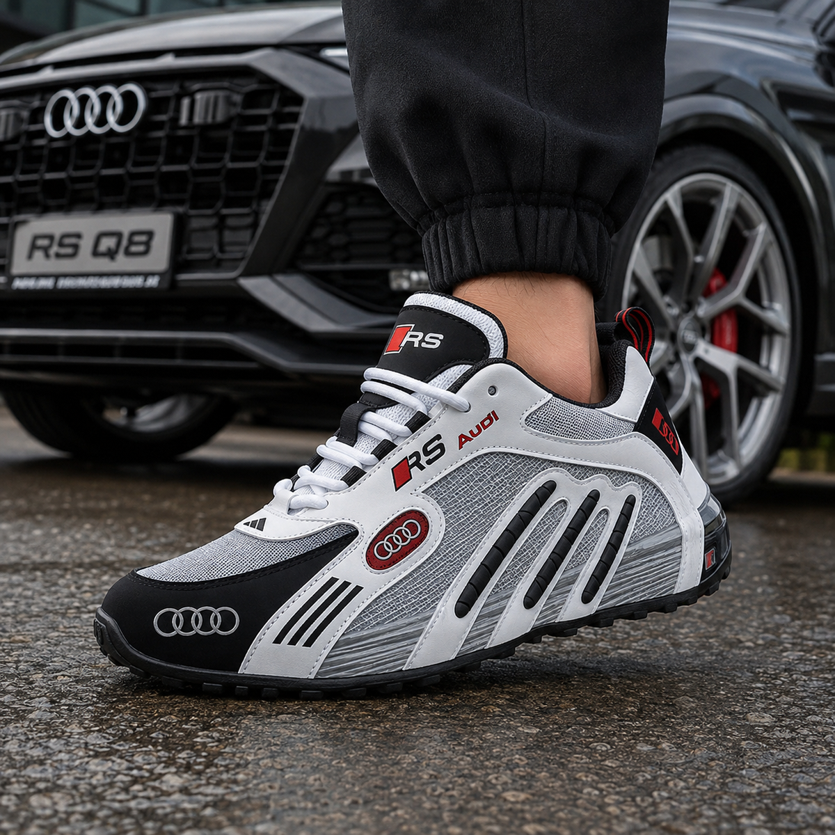 RS Performance Runner – Men’s Sport Sneakers | White, Black & Red